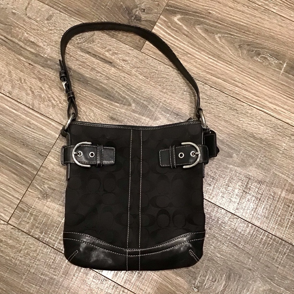 Coach Soho‎ Signature Slim 3577 Classic Shoulder Bag Black purse
